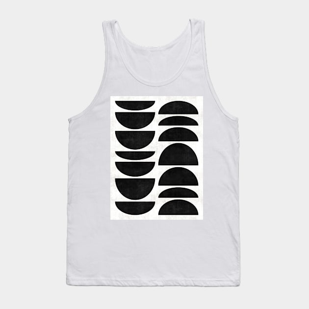 Mid-Century Modern Pattern No.9 - Black and White Concrete Tank Top by ZoltanRatko